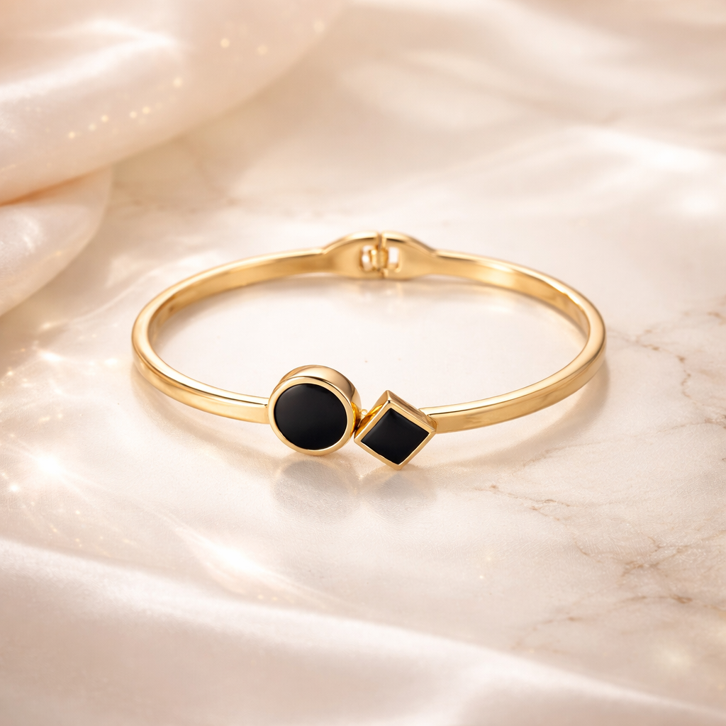 Trendy Geometric Design Golden Bracelet for Women and Girls