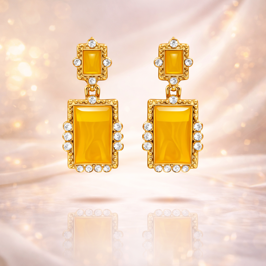 Fashionable Mehndi Polish Women Kundan Earrings