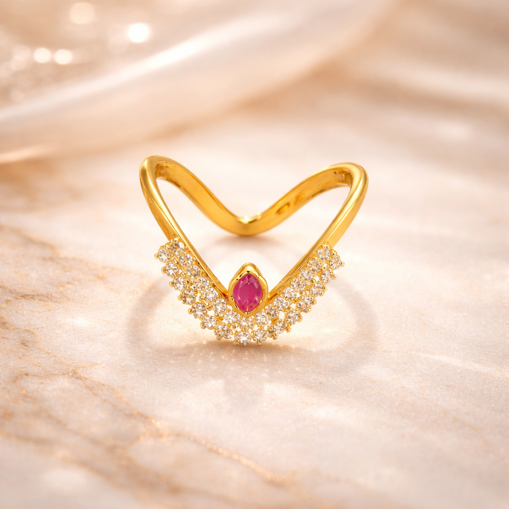 American Diamond Studded Adjustable Venki Ring