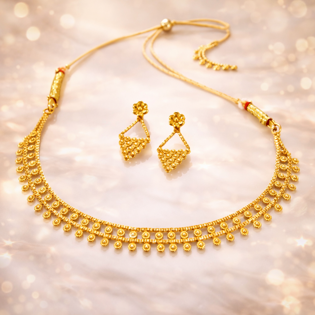 Bridal Inspired Gold Plated Necklace Set