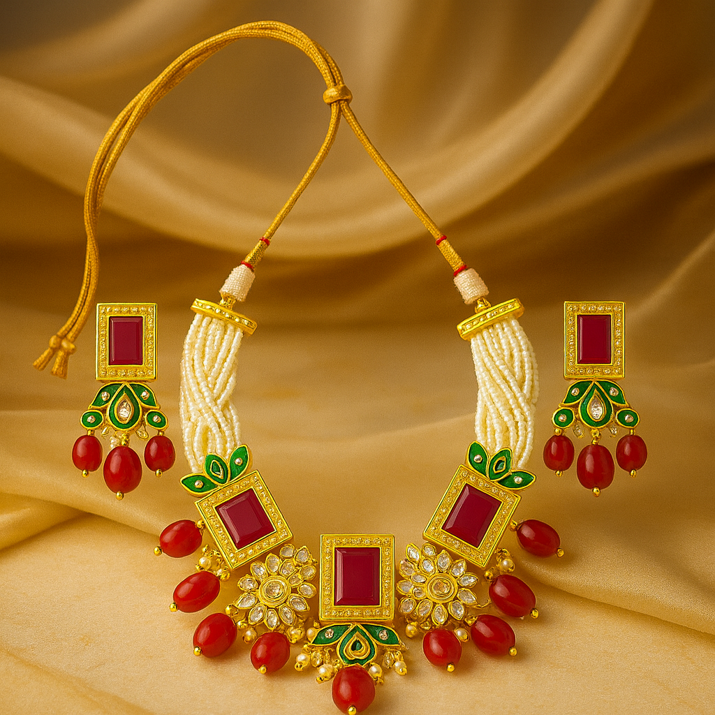 Indian Wedding Kundan Necklace Set