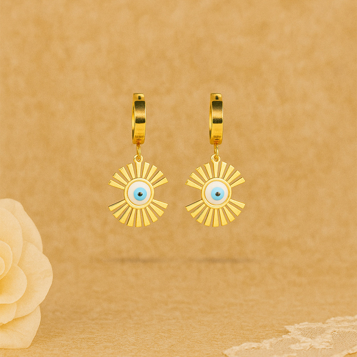 Gold Plated Evil Eye Earring