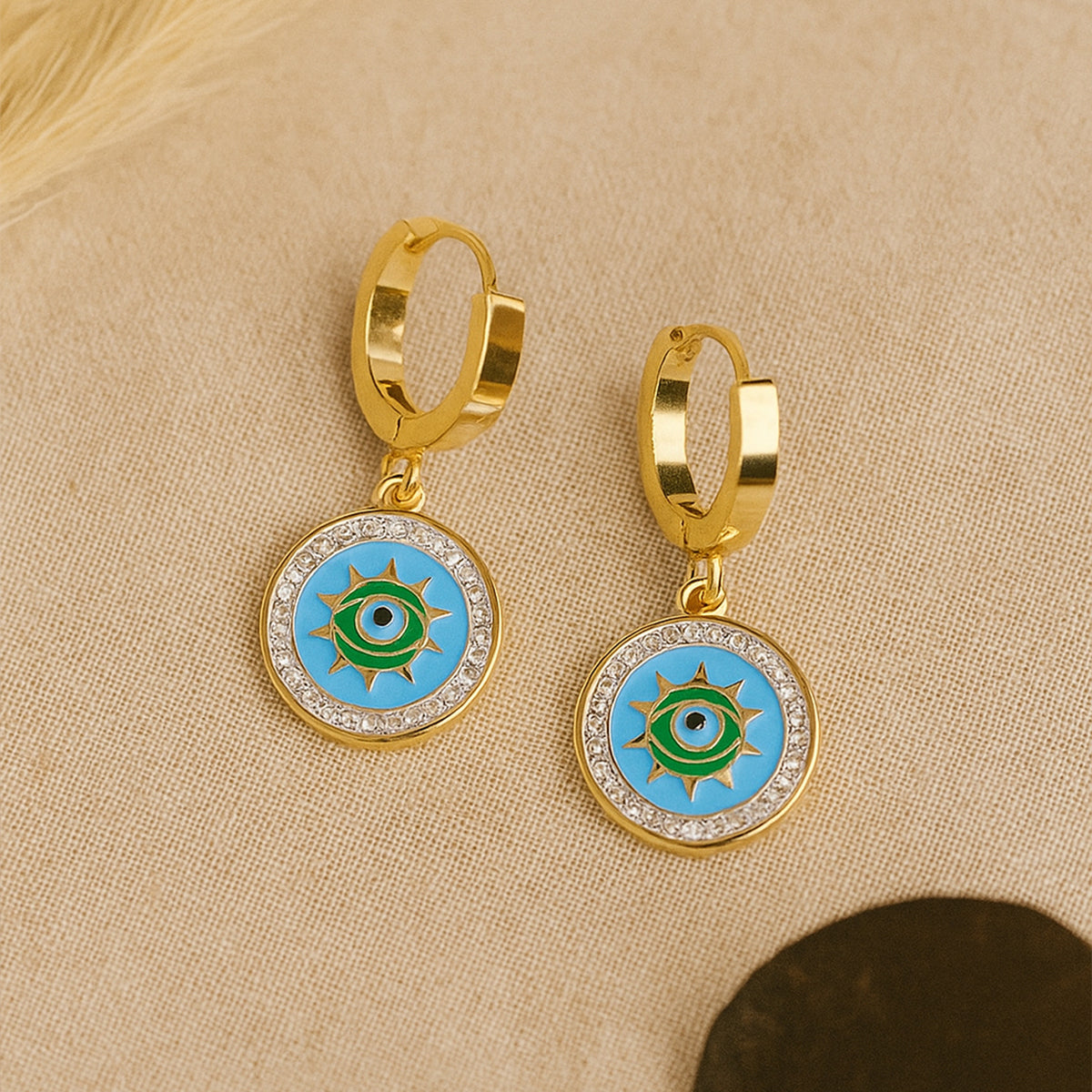 Gold Plated Evil Eye Earring