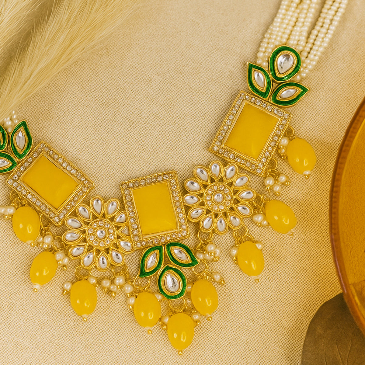 Bridal Kundan Necklace Set With Earring