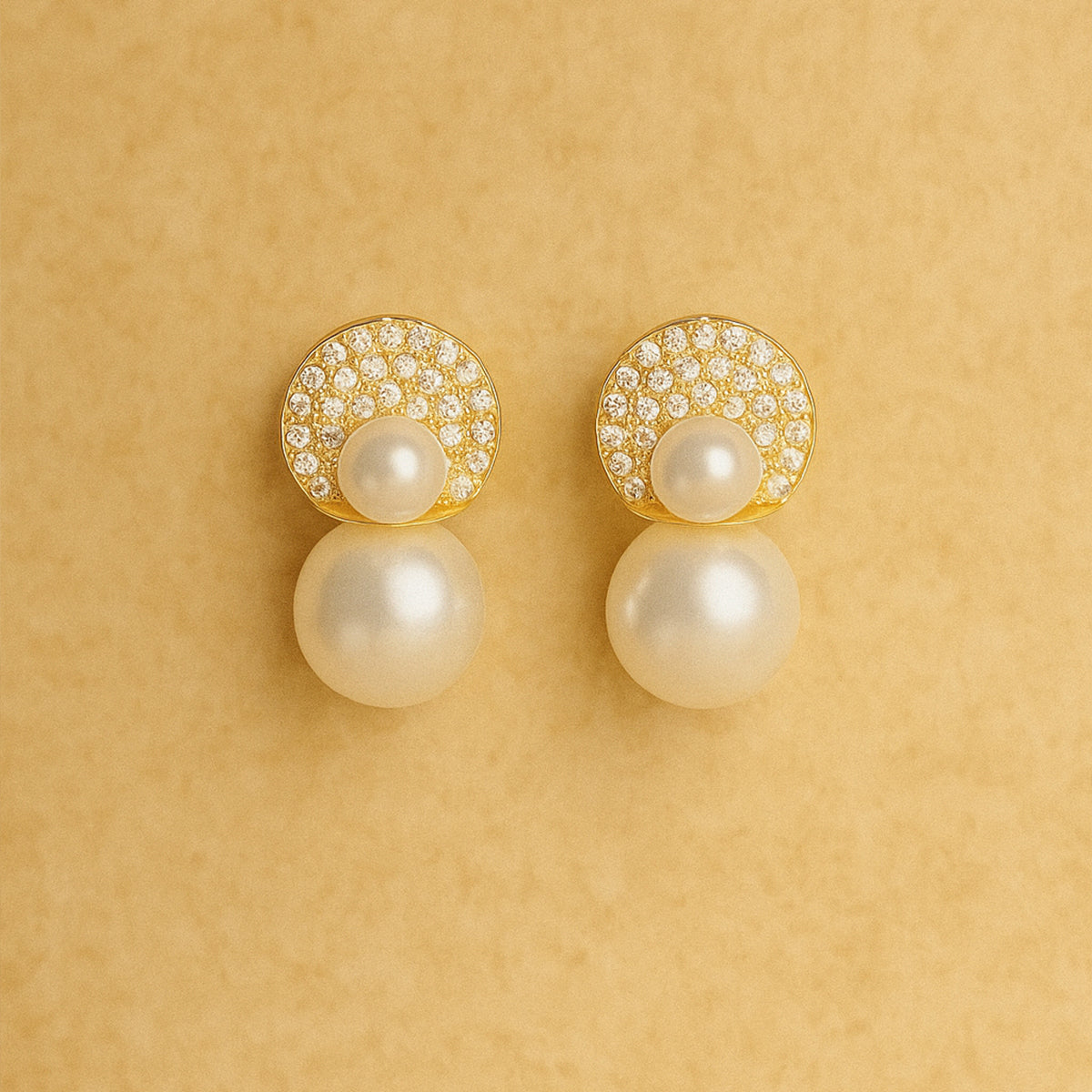 American Diamond Studded Pearl Pairs