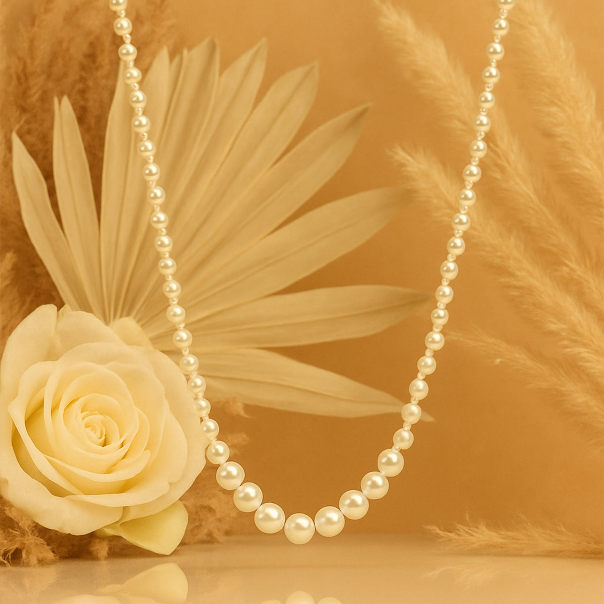 Trendy Pearl Necklace Set Single Layered