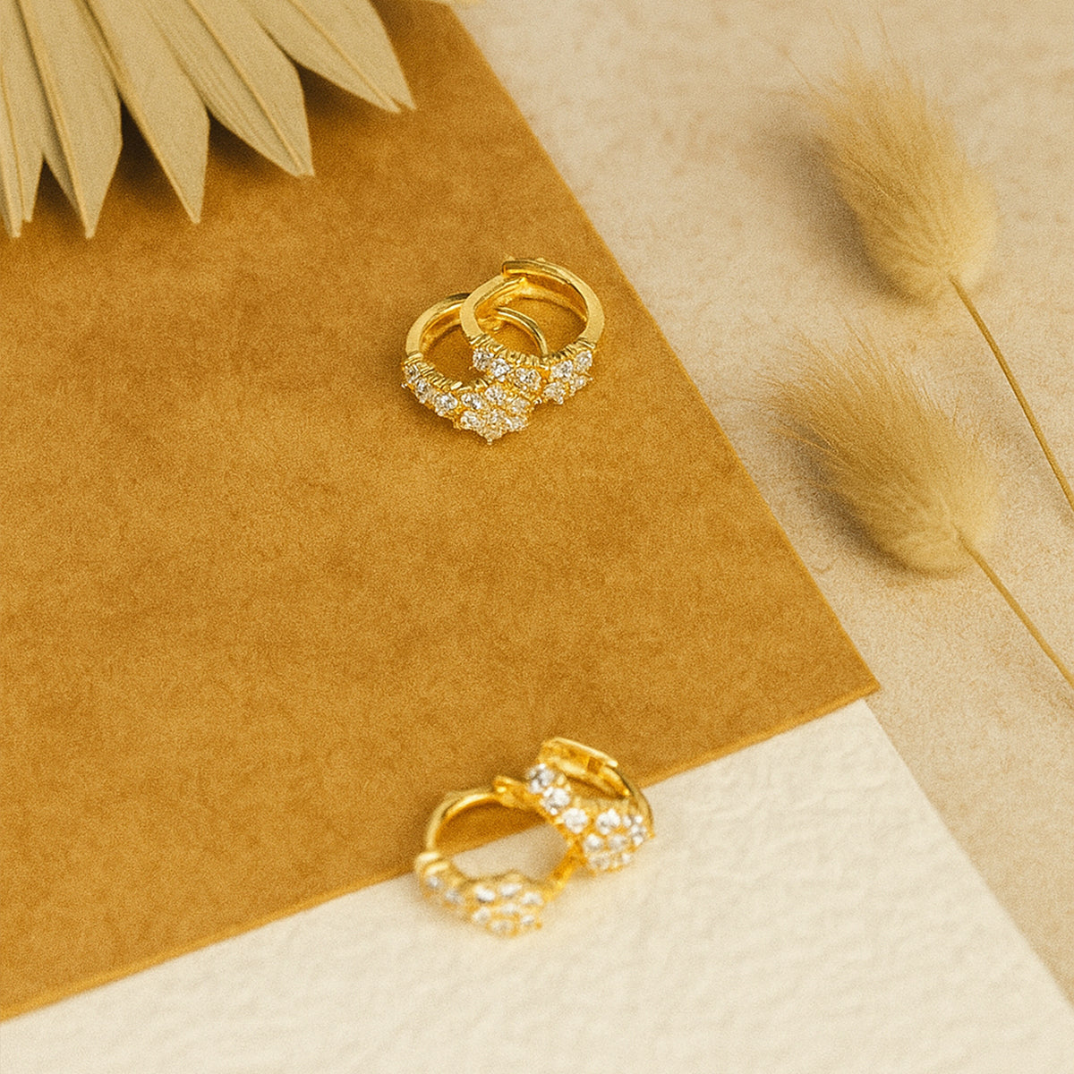 Austrian Stone Studded Gold Plated Earring