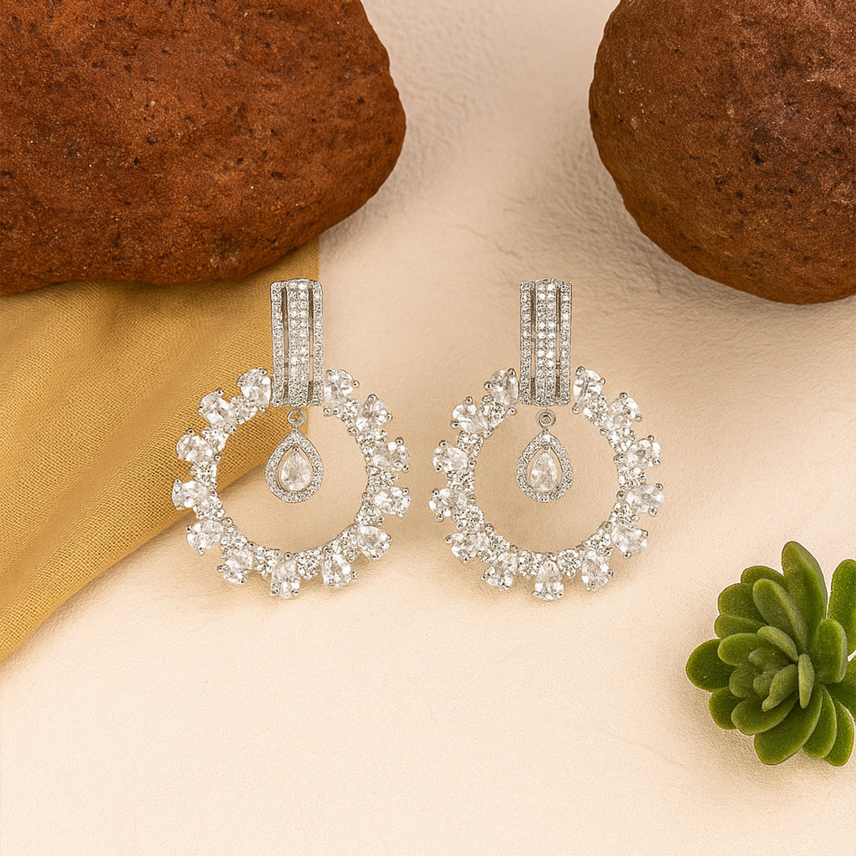 Stunning American Diamond Circular Dangler