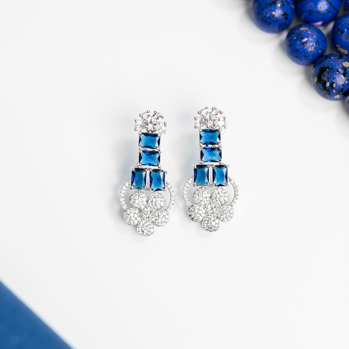 American Diamond Floral Necklace Set