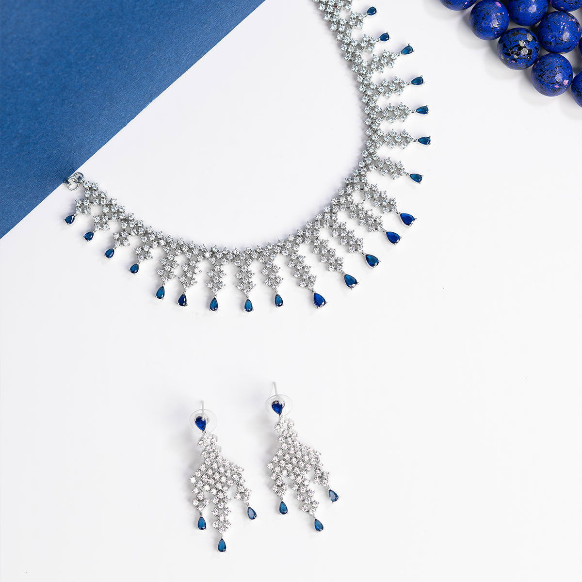 American Diamond Choker Necklace Set