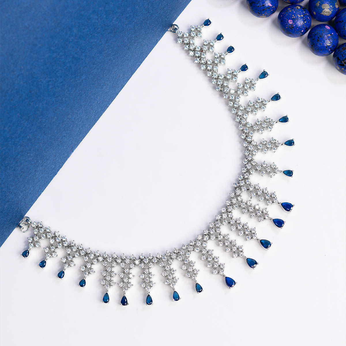 American Diamond Choker Necklace Set