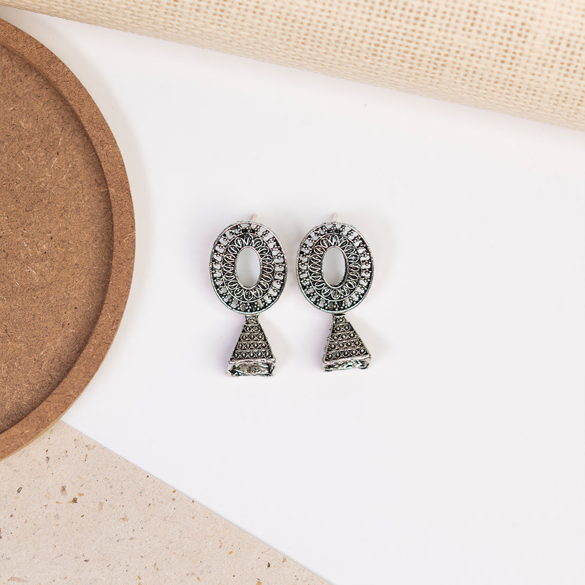 7 Pairs Oxidised Jhumka Gift Box