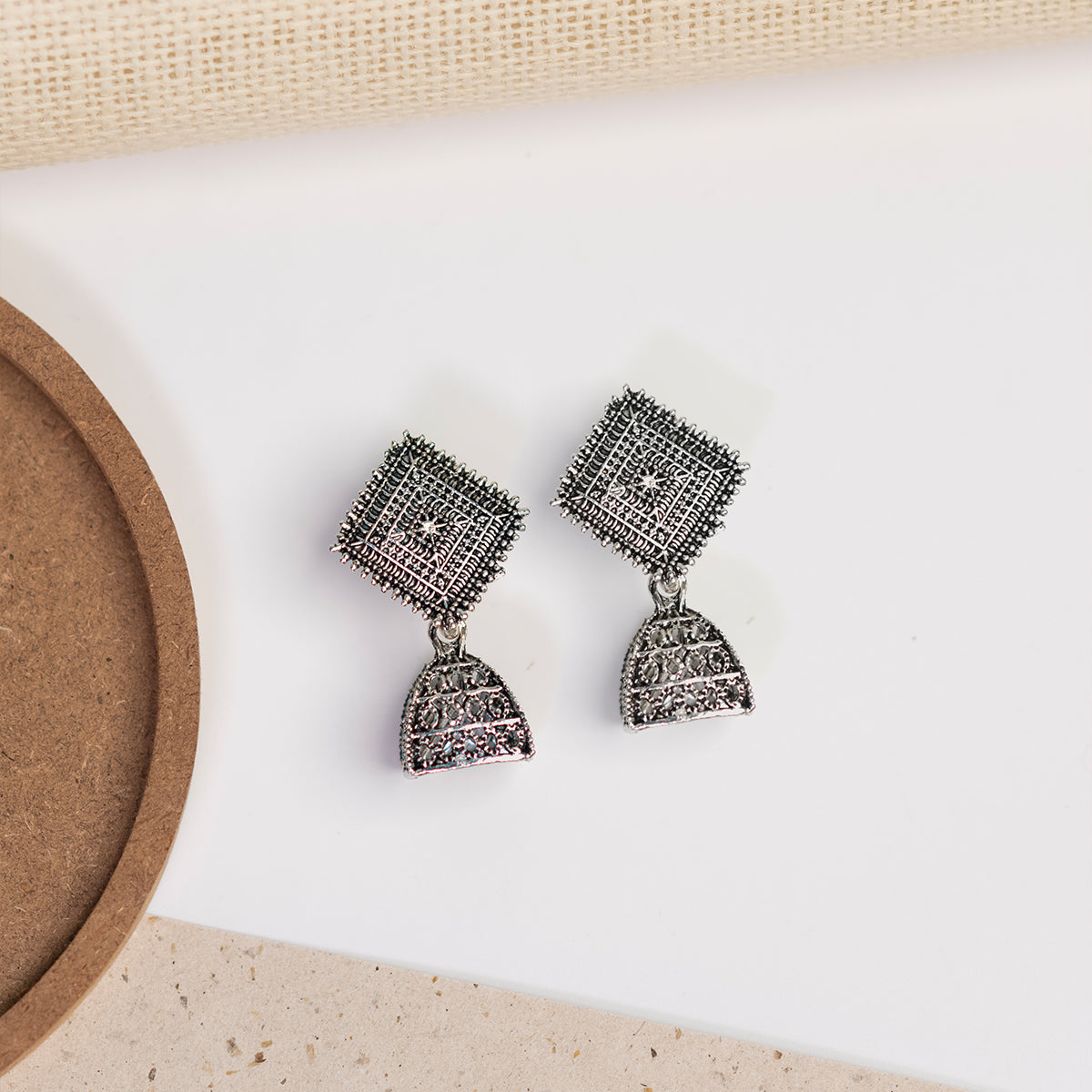 7 Pairs Oxidised Jhumka Gift Box