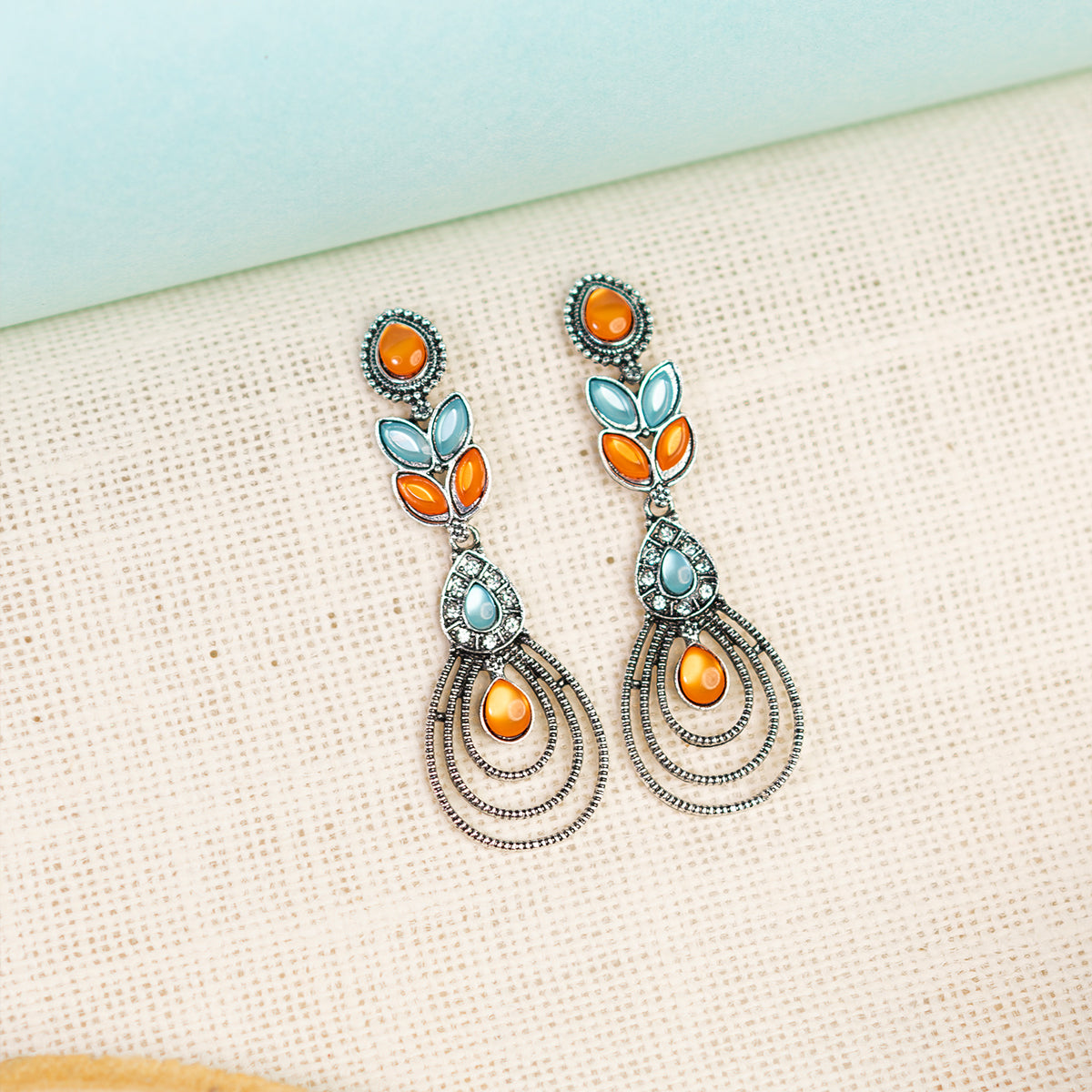 Stunning Trendy Oxidised Colorful Dangler Earring