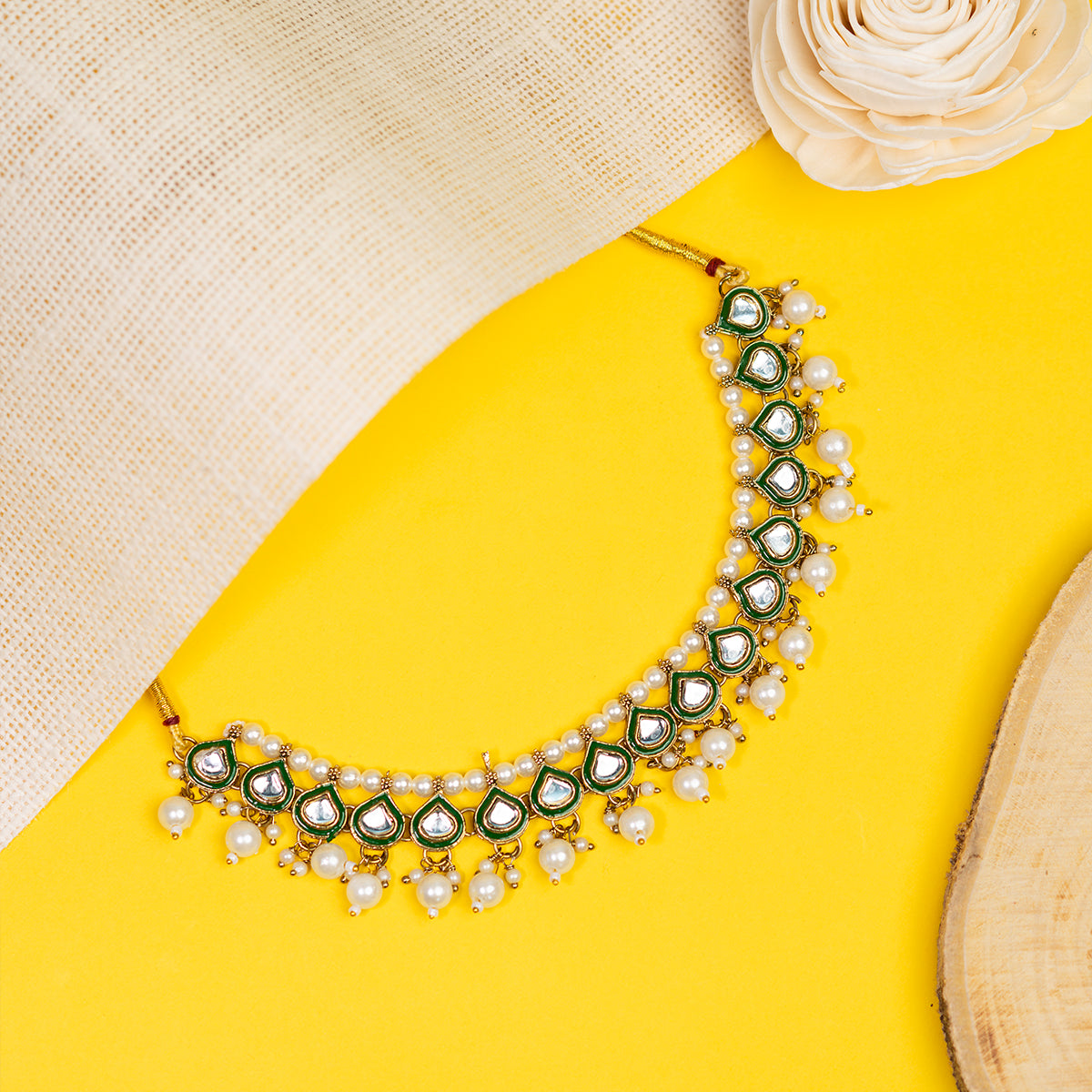 Indian Wedding Trendy Kundan Necklace Set