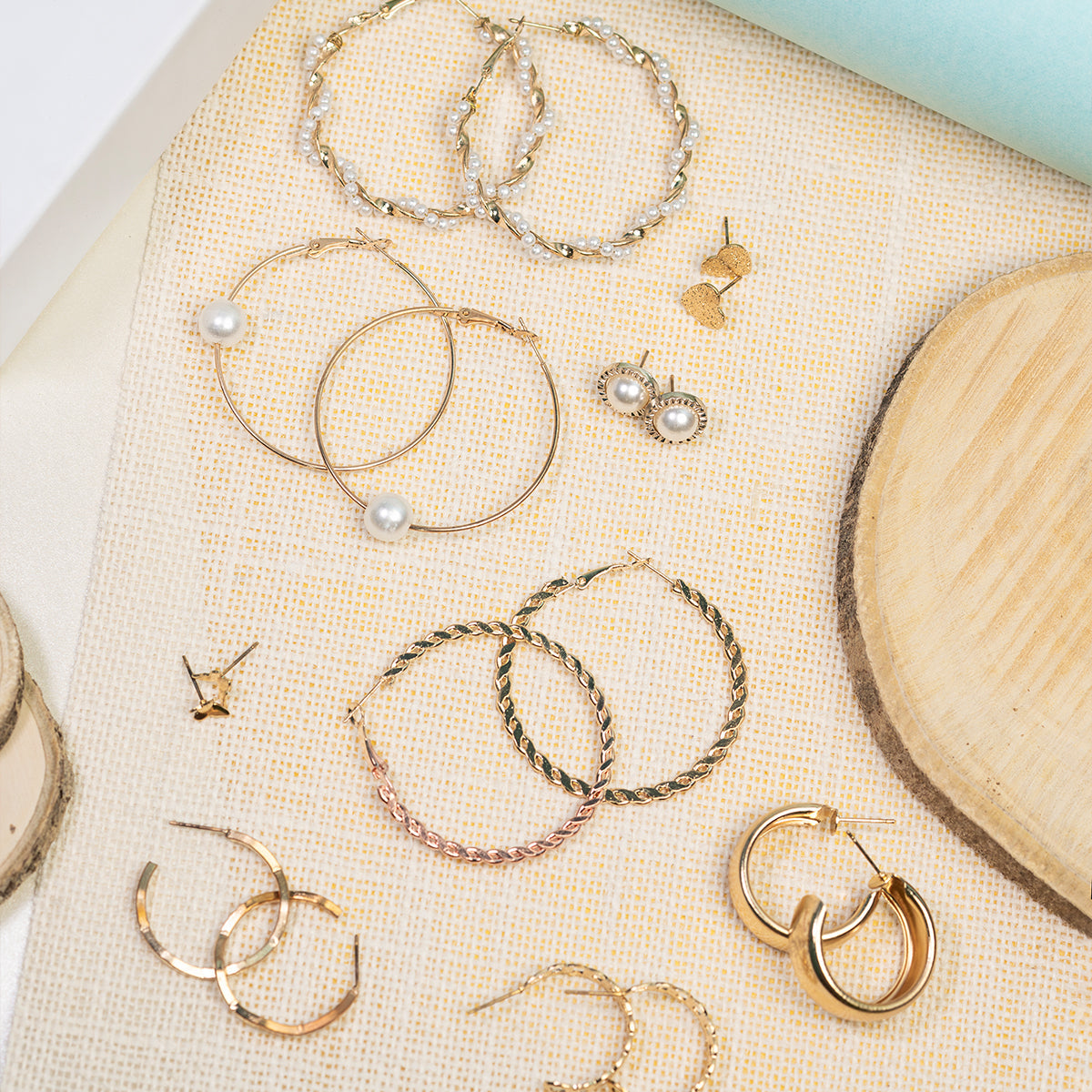 Western Earrings 9 Hoops Combo Set