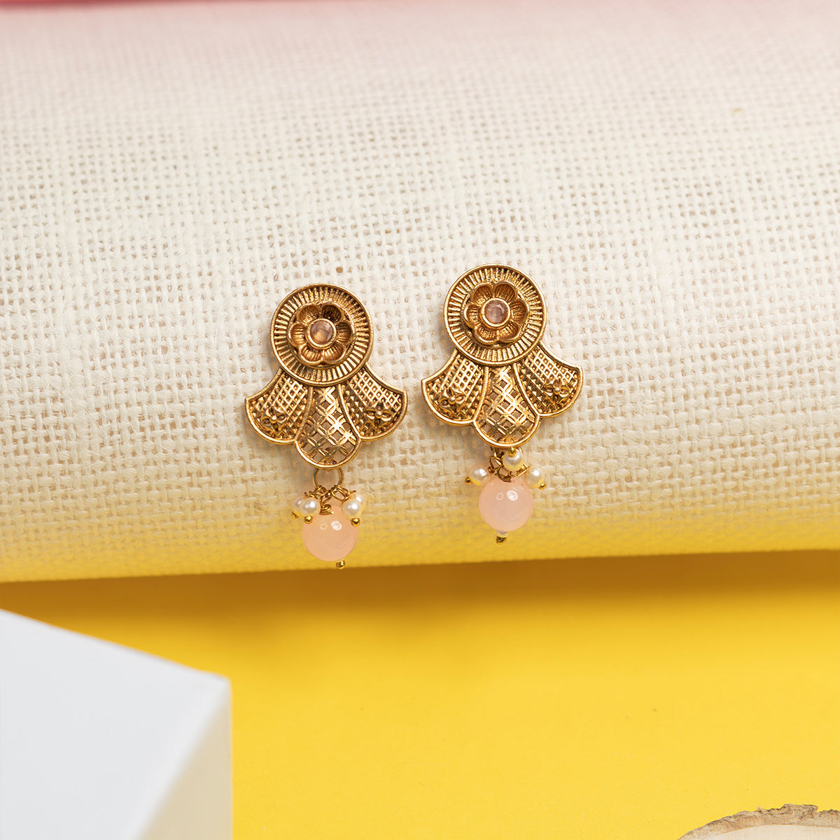 Gold Plated Meenakari Jhumka Earring