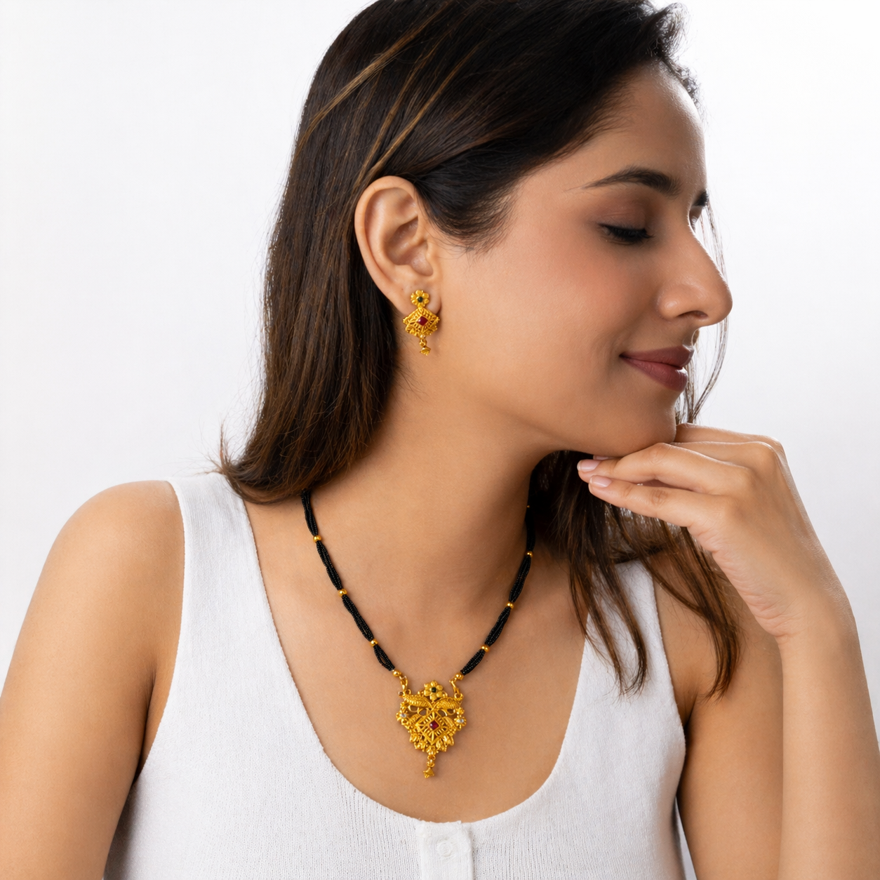 Newly Married Mangalsutra Set With Earring