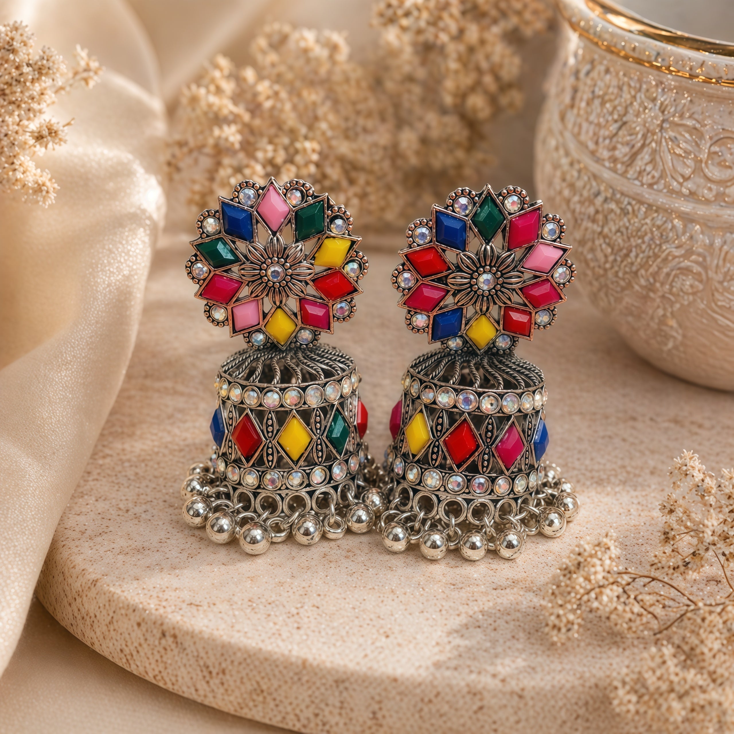 Trendy Premium Oxidised Stunning Jhumka