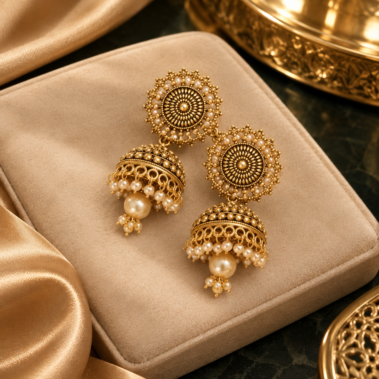 Gold Plated Trendy Kundan Earring