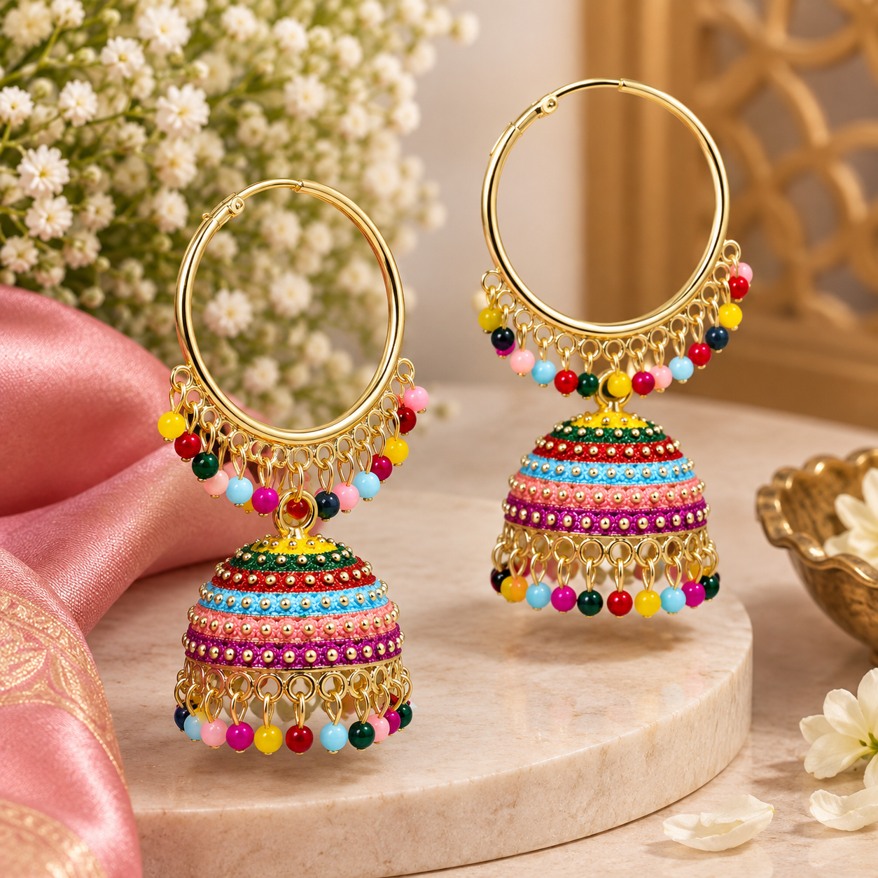 Colorful Jhumka for Stunning Women Festive Occassion
